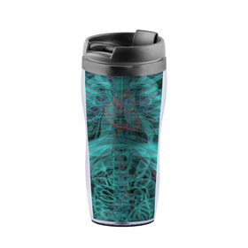 Термокружка-непроливайка с принтом рентген человека , внутренняя часть — пищевой пластик, наружная часть — прозрачный пластик, между ними — полиграфическая вставка с рисунком | объем — 350 мл, герметичная крышка | кости | органы | рентген | человек