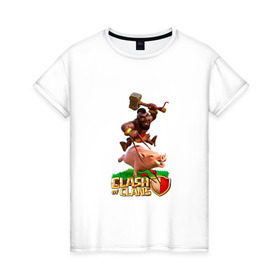Женская футболка хлопок с принтом Clash of Clans 9 , 100% хлопок | прямой крой, круглый вырез горловины, длина до линии бедер, слегка спущенное плечо | clash of clans | игры | клэш оф кланс