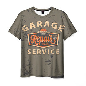 Мужская футболка 3D с принтом Garage Service , 100% полиэфир | прямой крой, круглый вырез горловины, длина до линии бедер | Тематика изображения на принте: 