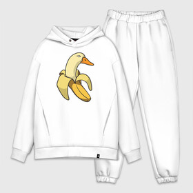 Мужской костюм хлопок OVERSIZE с принтом утка банан ,  |  | banana | duck | meme | банан | мем | утка