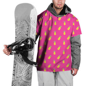 Накидка на куртку 3D с принтом Ананасы , 100% полиэстер |  | акварель | ананас | арт | лето | орнамент | паттерн | розовый | тропики | узор | фрукт | фрукты