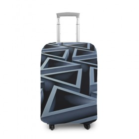 Чехол для чемодана 3D с принтом Треугольники , 86% полиэфир, 14% спандекс | двустороннее нанесение принта, прорези для ручек и колес | 