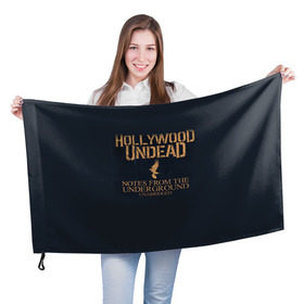 Флаг 3D с принтом Hollywood Undead , 100% полиэстер | плотность ткани — 95 г/м2, размер — 67 х 109 см. Принт наносится с одной стороны | hollywood undead | голливудская нежить