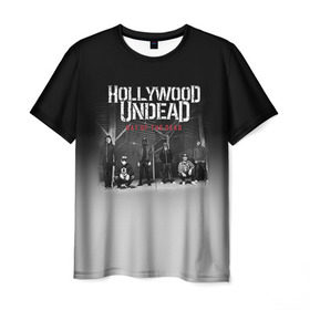 Мужская футболка 3D с принтом Hollywood Undead 3 , 100% полиэфир | прямой крой, круглый вырез горловины, длина до линии бедер | hollywood undead | голливудская нежить
