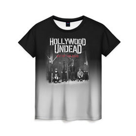 Женская футболка 3D с принтом Hollywood Undead 3 , 100% полиэфир ( синтетическое хлопкоподобное полотно) | прямой крой, круглый вырез горловины, длина до линии бедер | hollywood undead | голливудская нежить
