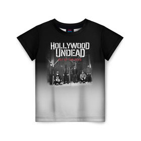 Детская футболка 3D с принтом Hollywood Undead 3 , 100% гипоаллергенный полиэфир | прямой крой, круглый вырез горловины, длина до линии бедер, чуть спущенное плечо, ткань немного тянется | hollywood undead | голливудская нежить