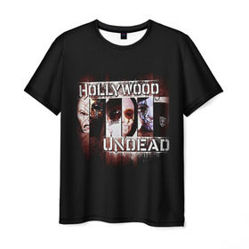 Мужская футболка 3D с принтом Hollywood Undead 5 , 100% полиэфир | прямой крой, круглый вырез горловины, длина до линии бедер | 