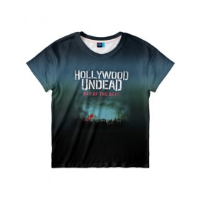 Детская футболка 3D с принтом Hollywood Undead 9 , 100% гипоаллергенный полиэфир | прямой крой, круглый вырез горловины, длина до линии бедер, чуть спущенное плечо, ткань немного тянется | hollywood undead | голливудская нежить