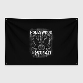 Флаг-баннер с принтом Hollywood Undead 10 , 100% полиэстер | размер 67 х 109 см, плотность ткани — 95 г/м2; по краям флага есть четыре люверса для крепления | hollywood undead | голливудская нежить