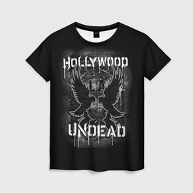 Женская футболка 3D с принтом Hollywood Undead 10 , 100% полиэфир ( синтетическое хлопкоподобное полотно) | прямой крой, круглый вырез горловины, длина до линии бедер | hollywood undead | голливудская нежить