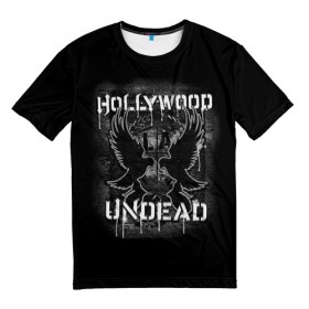 Мужская футболка 3D с принтом Hollywood Undead 10 , 100% полиэфир | прямой крой, круглый вырез горловины, длина до линии бедер | hollywood undead | голливудская нежить