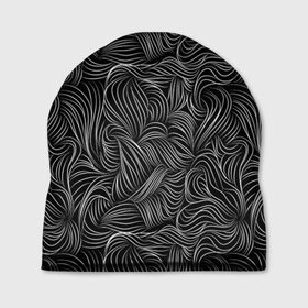Шапка 3D с принтом Черные Волны , 100% полиэстер | универсальный размер, печать по всей поверхности изделия | абстракция | вензель | волосы | геометрия | графика | завитки | искусство | карандаш | линии | листья | метель | плавный | рисование | стиль | тонкий | узор | цветы | черно белый | чертеж | щупальца