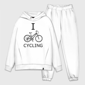 Мужской костюм хлопок OVERSIZE с принтом I love cycling ,  |  | bicycle | bike | bmx | cycling | enjoy | i | like | love | moto | ride | rider | sport | байк | велик | вело | велосипед | велосипедист | ездить | зож | катать | кататься | лето | спорт | спортсмен