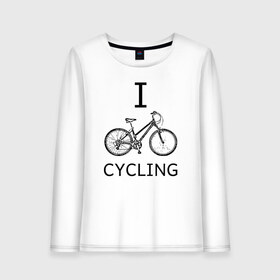 Женский лонгслив хлопок с принтом I love cycling , 100% хлопок |  | bicycle | bike | bmx | cycling | enjoy | i | like | love | moto | ride | rider | sport | байк | велик | вело | велосипед | велосипедист | ездить | зож | катать | кататься | лето | спорт | спортсмен