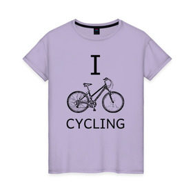 Женская футболка хлопок с принтом I love cycling , 100% хлопок | прямой крой, круглый вырез горловины, длина до линии бедер, слегка спущенное плечо | bicycle | bike | bmx | cycling | enjoy | i | like | love | moto | ride | rider | sport | байк | велик | вело | велосипед | велосипедист | ездить | зож | катать | кататься | лето | спорт | спортсмен