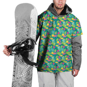 Накидка на куртку 3D с принтом Гаваи , 100% полиэстер |  | Тематика изображения на принте: aloha | fruits | hawaii | summer | ананас | арбуз | гаваи | пальмы | пляж | солнце | тропики | фламинго | флорида | фрукты