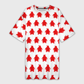 Платье-футболка 3D с принтом Пингвинчики ,  |  | 3d | арт | животные | пингвины | птицы | текстуры