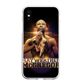 Чехол для iPhone XS Max матовый с принтом Mayweather vs McGregor , Силикон | Область печати: задняя сторона чехла, без боковых панелей | конор макгрегор | флойд мейвезер