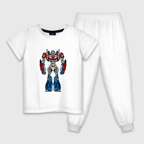 Детская пижама хлопок с принтом Оптимус Прайм , 100% хлопок |  брюки и футболка прямого кроя, без карманов, на брюках мягкая резинка на поясе и по низу штанин
 | Тематика изображения на принте: autobot | robot | transformers | автобот | кибертрон | оптимус | прайм | робот