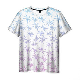 Мужская футболка 3D с принтом Palm Rise Gradient , 100% полиэфир | прямой крой, круглый вырез горловины, длина до линии бедер | palm | rise