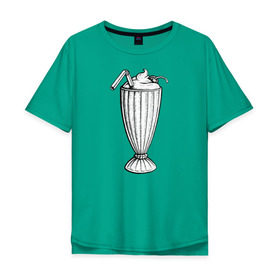 Мужская футболка хлопок Oversize с принтом 5$ Milkshake , 100% хлопок | свободный крой, круглый ворот, “спинка” длиннее передней части | Тематика изображения на принте: pulp fiction | винсент вега | криминальное чтиво | милкшейк | мия уоллес | пятидолларовый молочный коктейль