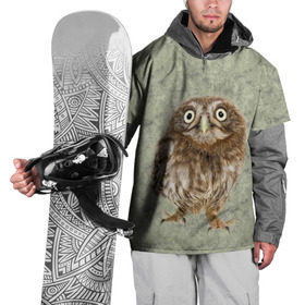 Накидка на куртку 3D с принтом Удивленная сова , 100% полиэстер |  | Тематика изображения на принте: орнамент | сова