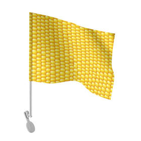 Флаг для автомобиля с принтом Сладкая вареная кукуруза , 100% полиэстер | Размер: 30*21 см | еда | кукуруза