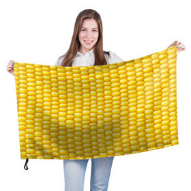Флаг 3D с принтом Сладкая вареная кукуруза , 100% полиэстер | плотность ткани — 95 г/м2, размер — 67 х 109 см. Принт наносится с одной стороны | еда | кукуруза