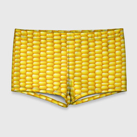 Мужские купальные плавки 3D с принтом Сладкая вареная кукуруза , Полиэстер 85%, Спандекс 15% |  | Тематика изображения на принте: еда | кукуруза