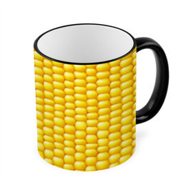 Кружка 3D с принтом Сладкая вареная кукуруза , керамика | ёмкость 330 мл | еда | кукуруза