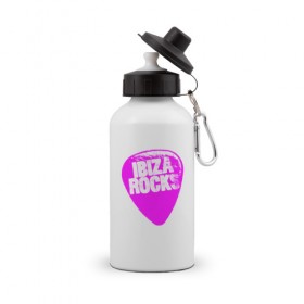 Бутылка спортивная с принтом Ibiza Rocks Pink , металл | емкость — 500 мл, в комплекте две пластиковые крышки и карабин для крепления | Тематика изображения на принте: 