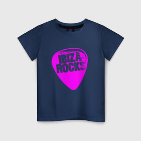 Детская футболка хлопок с принтом Ibiza Rocks Pink , 100% хлопок | круглый вырез горловины, полуприлегающий силуэт, длина до линии бедер | 