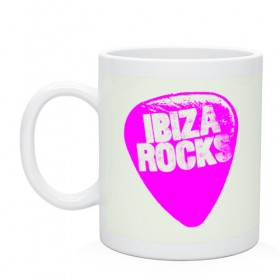 Кружка с принтом Ibiza Rocks Pink , керамика | объем — 330 мл, диаметр — 80 мм. Принт наносится на бока кружки, можно сделать два разных изображения | Тематика изображения на принте: 