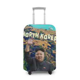 Чехол для чемодана 3D с принтом NORTH KOREA , 86% полиэфир, 14% спандекс | двустороннее нанесение принта, прорези для ручек и колес | hollywood | kim jong un | north korea | ким чен ын | северная корея