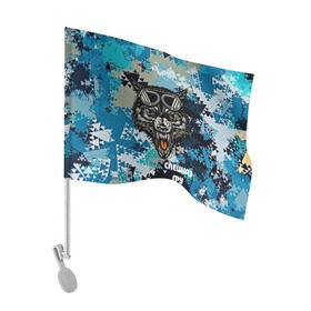 Флаг для автомобиля с принтом Спецназ ГРУ , 100% полиэстер | Размер: 30*21 см | армия | камуфляж | синий