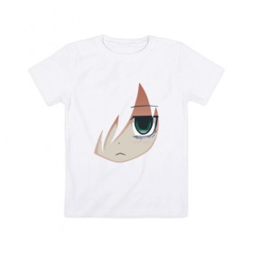 Детская футболка хлопок с принтом Tomoko Kuroki Face , 100% хлопок | круглый вырез горловины, полуприлегающий силуэт, длина до линии бедер | Тематика изображения на принте: anime | face | japan | kuroki | tomoko | tomoko kuroki | watamote | аниме | анимэ | япония