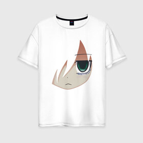 Женская футболка хлопок Oversize с принтом Tomoko Kuroki Face , 100% хлопок | свободный крой, круглый ворот, спущенный рукав, длина до линии бедер
 | anime | face | japan | kuroki | tomoko | tomoko kuroki | watamote | аниме | анимэ | япония
