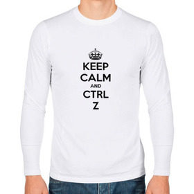 Мужской лонгслив хлопок с принтом Keep Calm And Ctrl + Z , 100% хлопок |  | ctrl + z | ctrl. z | keep calm | keep calm and | keep calm and ctrl z