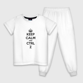 Детская пижама хлопок с принтом Keep Calm And Ctrl + Z , 100% хлопок |  брюки и футболка прямого кроя, без карманов, на брюках мягкая резинка на поясе и по низу штанин
 | ctrl + z | ctrl. z | keep calm | keep calm and | keep calm and ctrl z
