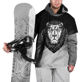 Накидка на куртку 3D с принтом Лев , 100% полиэстер |  | 3d | арт | голова животного | король | лев | природа | сила | царь
