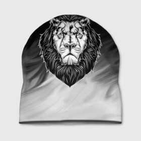 Шапка 3D с принтом Лев , 100% полиэстер | универсальный размер, печать по всей поверхности изделия | Тематика изображения на принте: 3d | арт | голова животного | король | лев | природа | сила | царь