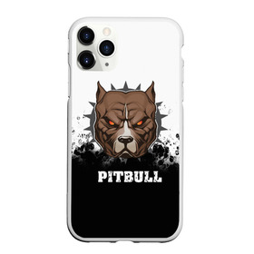 Чехол для iPhone 11 Pro матовый с принтом Pitbull , Силикон |  | 3d | dog | pitbull | абстракция | животные | краска | собака | черно белый