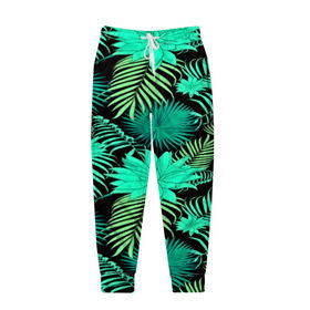 Мужские брюки 3D с принтом Tropical pattern , 100% полиэстер | манжеты по низу, эластичный пояс регулируется шнурком, по бокам два кармана без застежек, внутренняя часть кармана из мелкой сетки | 3d | арт | лето | листья | пальмы | текстура | узор | цветы
