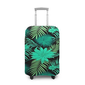 Чехол для чемодана 3D с принтом Tropical pattern , 86% полиэфир, 14% спандекс | двустороннее нанесение принта, прорези для ручек и колес | 3d | арт | лето | листья | пальмы | текстура | узор | цветы