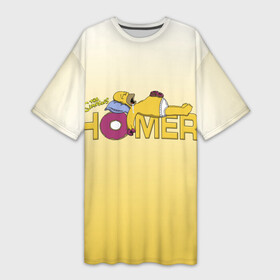 Платье-футболка 3D с принтом Гомер Симпсон ,  |  | homer | simpsons | гомер | пончик | симпсоны