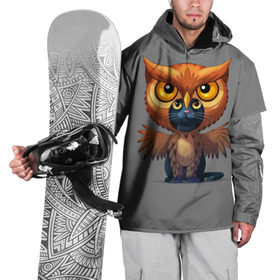 Накидка на куртку 3D с принтом Совокот , 100% полиэстер |  | Тематика изображения на принте: cat | craft the world | owl | кот | кошка | птица | сова