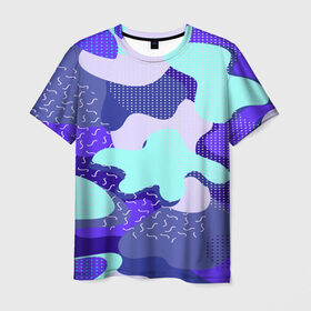 Мужская футболка 3D с принтом Fashion geometry , 100% полиэфир | прямой крой, круглый вырез горловины, длина до линии бедер | 
