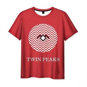 Мужская футболка 3D с принтом Twin Peaks , 100% полиэфир | прямой крой, круглый вырез горловины, длина до линии бедер | 3d | арт | надпись | сериал | твин пикс | фильмы