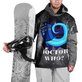 Накидка на куртку 3D с принтом Doctor who? , 100% полиэстер |  | 3d | арт | доктор кто | звезды | космос | надпись | сериал | фильмы