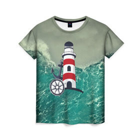 Женская футболка 3D с принтом Морской , 100% полиэфир ( синтетическое хлопкоподобное полотно) | прямой крой, круглый вырез горловины, длина до линии бедер | Тематика изображения на принте: 3d | blue | брызги | вмф | вода | военный | волны | исторический | капли | корабль | лето | море | моряк | океан | природа | фрегат | шторм